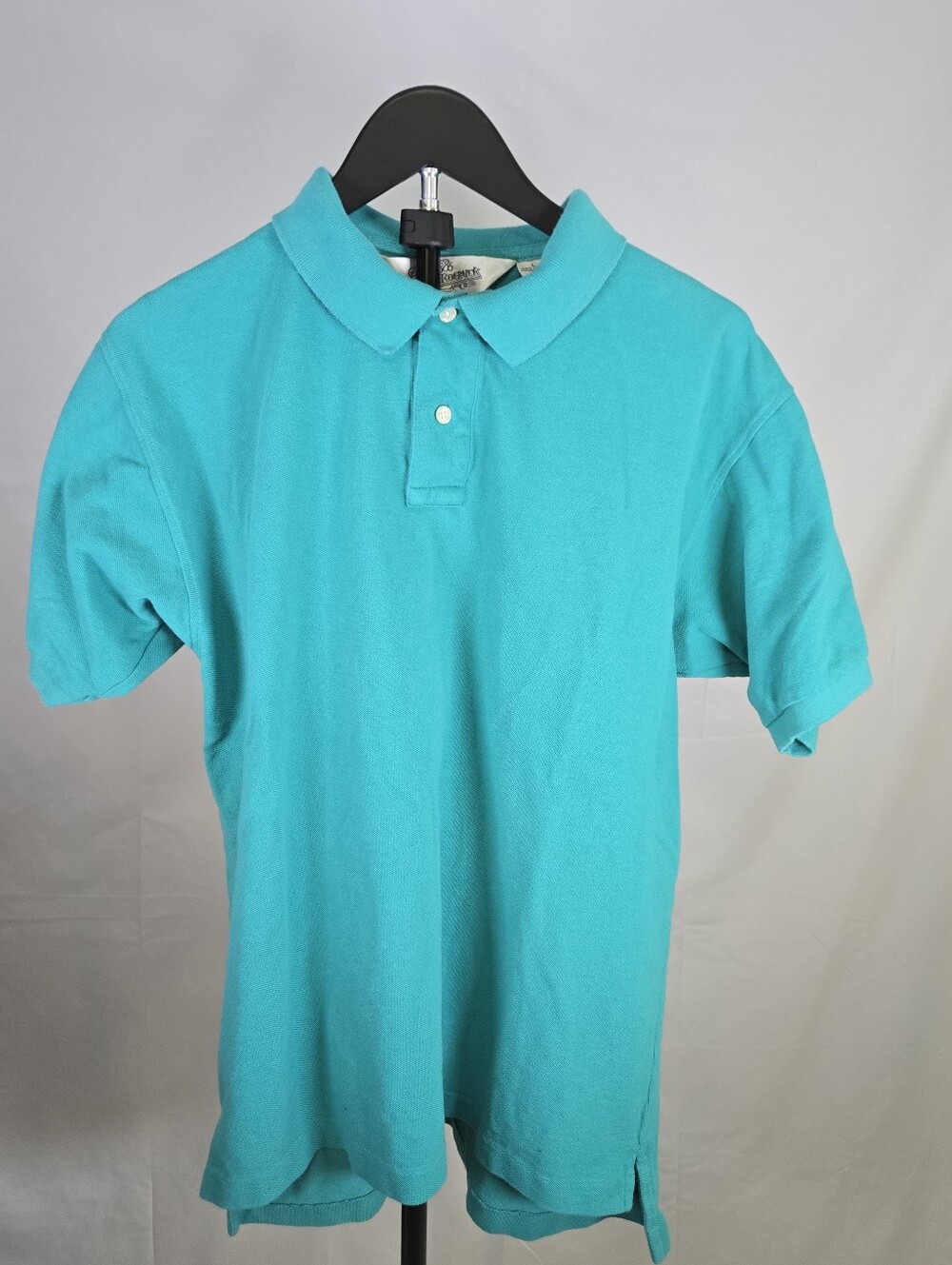 Vintage Sears Roebuck Polo Shirt Large Teal 100% Cotton Y2K Casual